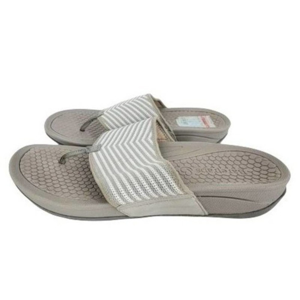 Beartraps Women's Sandals Slip on Thong Wedge Heel Flip Flops Gray Size 11M